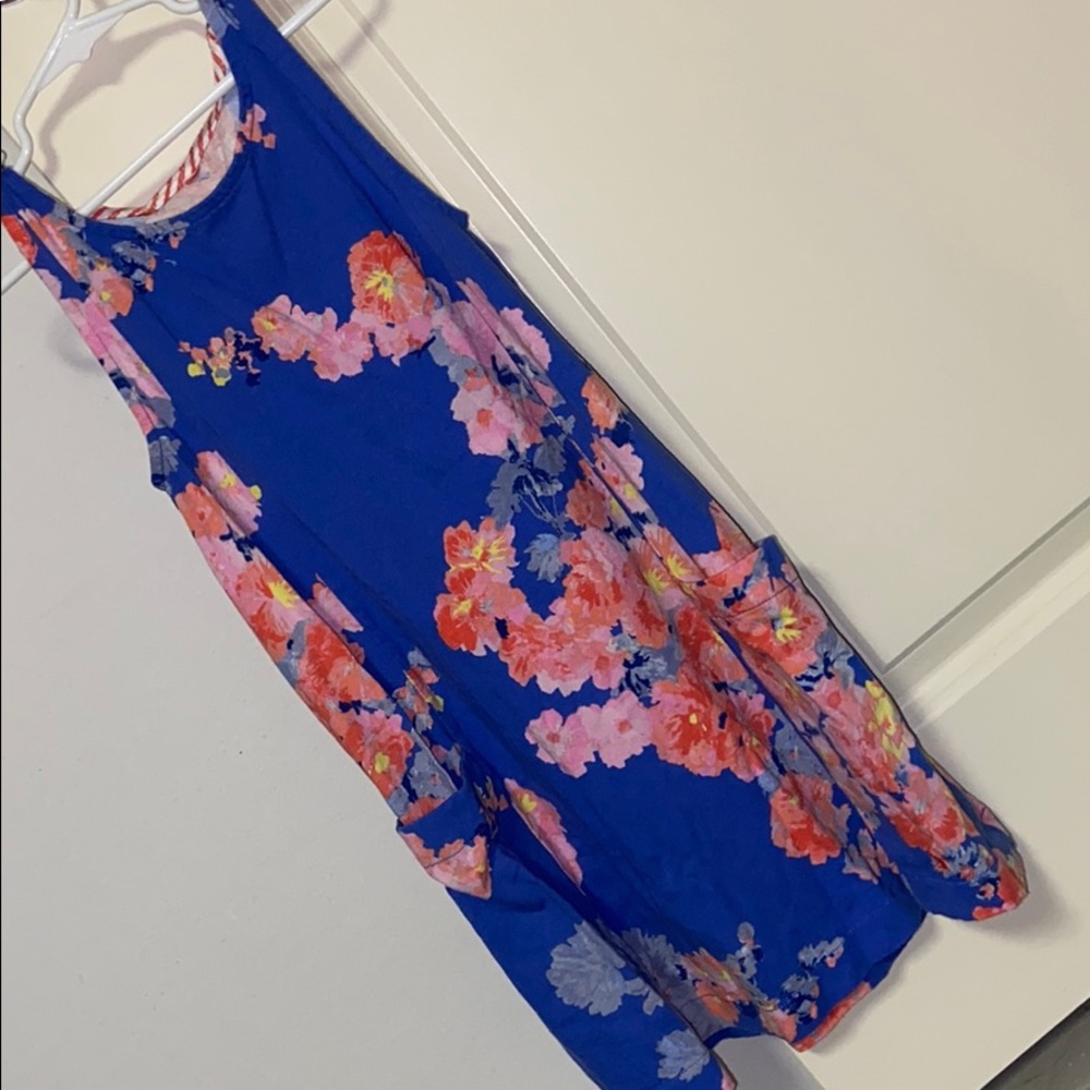 Periwinkle tank w tie shoulder pocket dress